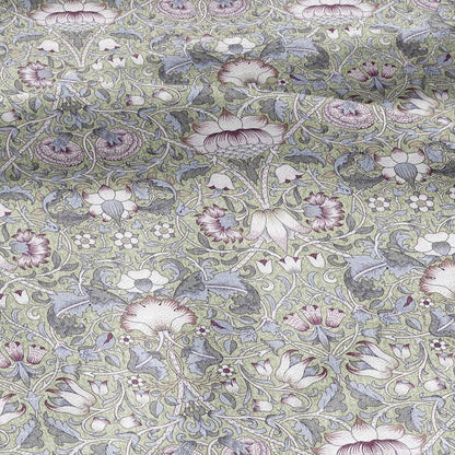 William Morris Lodden blue print on 100% LINEN - Victorian Art crafts linen Fabric - botanical Historical upholstery home textile