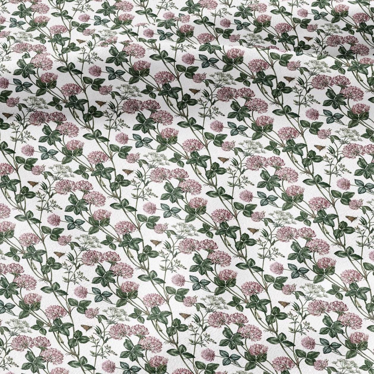 100% linen fabric Clover blossom - floral couture upholstery home textile botanical fabrics 3727