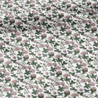 100% linen fabric Clover blossom - floral couture upholstery home textile botanical fabrics 3727