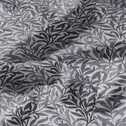100% LINEN Fabric William Morris Bough Willow - oatmeal natur linen fabric with botanical print - Victorian Art Craft Historical 3186