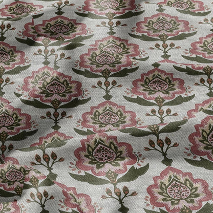 100% LINEN Fabric Paisley print - colorful indian block print on linen print upholstery curtains dress making