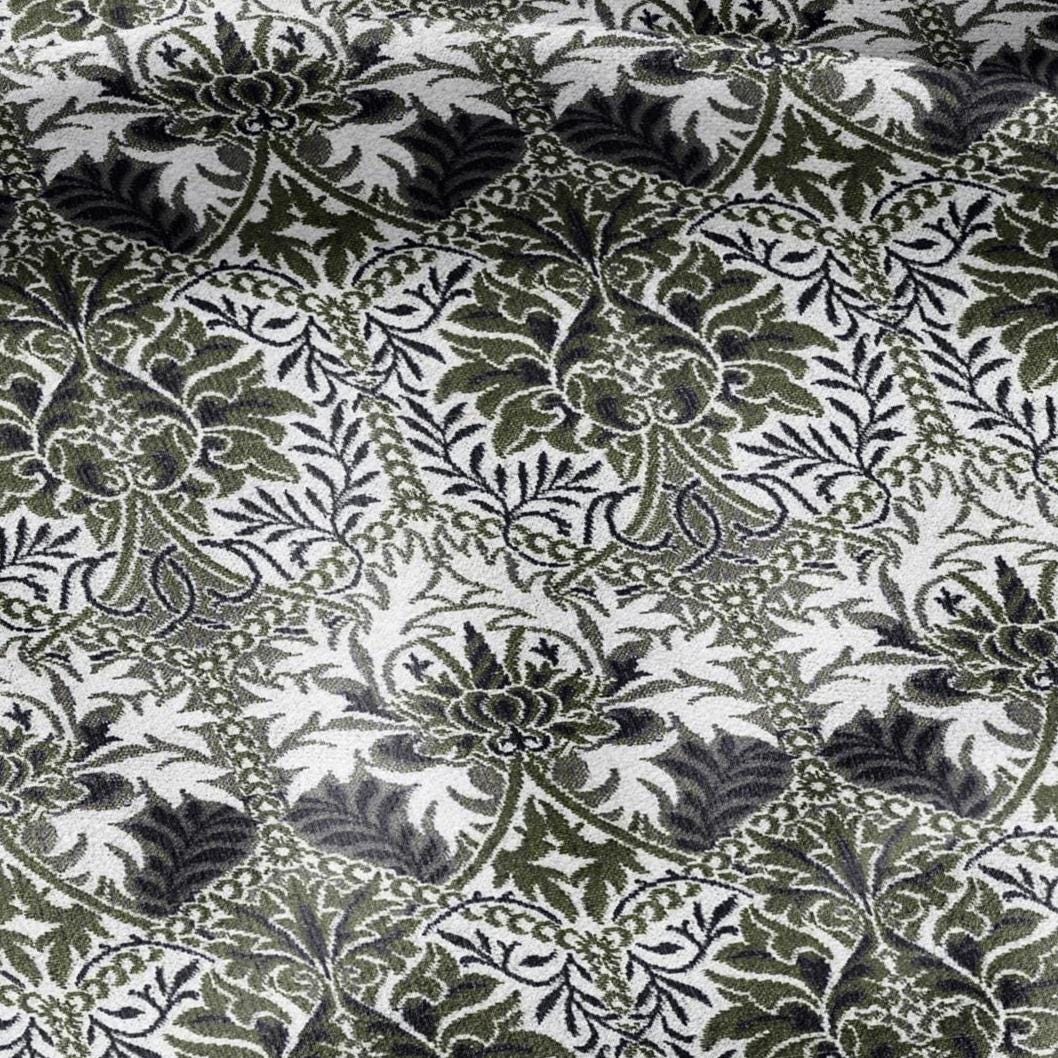 William Morris Honeycomb green print 100% LINEN Fabric - British linen floral upholstery home textile Victorian fabrics 3225