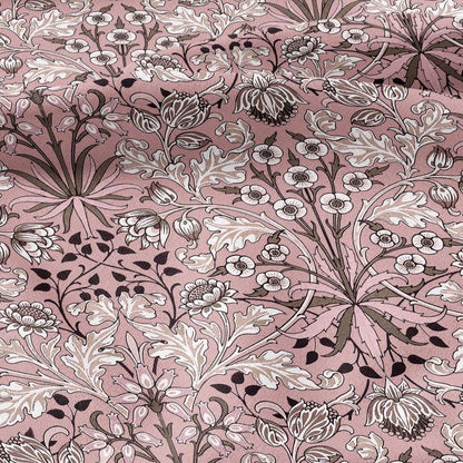 100% LINEN Fabric William Morris Hyacinth pink print - British linen floral upholstery home textile Victorian fabrics navy blue 3252