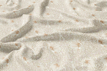 100% LINEN fabric - William Morris Pimpernel beige - British Victorian flax - sewing upholstery home decor or clothing 3848