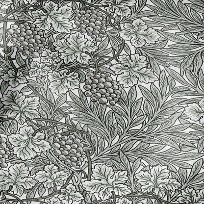 100% LINEN Fabric William Morris Vine grape sage green print - British linen floral upholstery home textile Victorian fabrics 3267