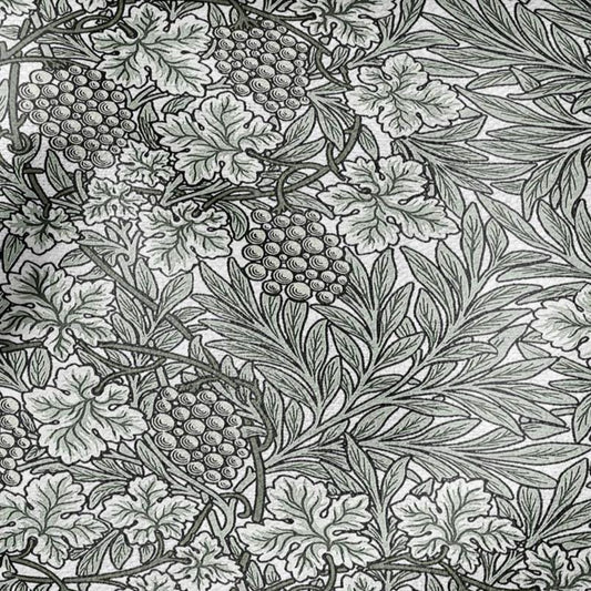 100% LINEN Fabric William Morris Vine grape sage green print - British linen floral upholstery home textile Victorian fabrics 3267