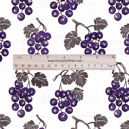 100% LINEN Fabric Modern grape pattern on linen fabric - linen fabric for upholstery home decor dressmaking clothing sewing LithuanianLinen