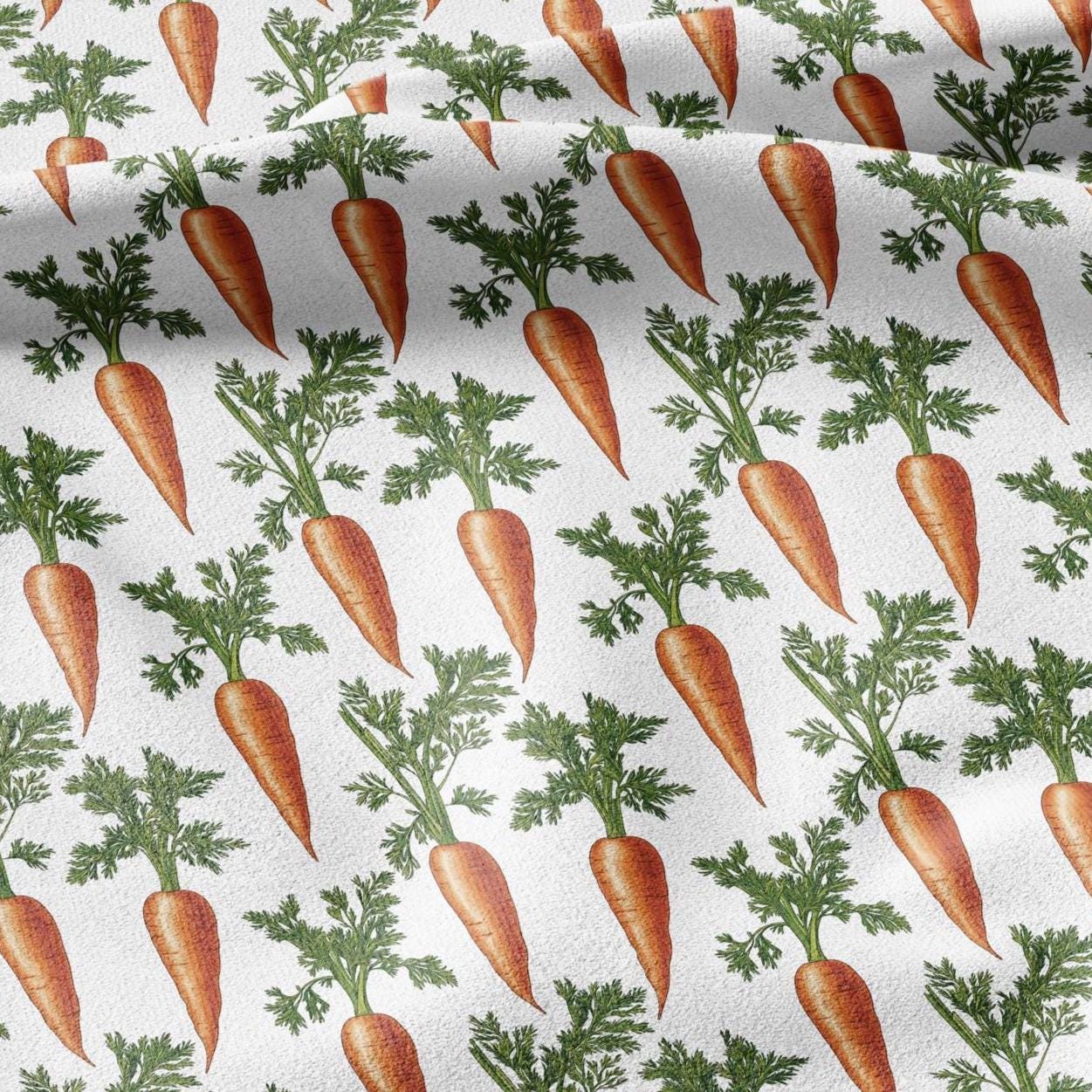100% LINEN Fabric Carrots print - vegetable botanical stripe upholstery home textile artisan brown white 2371