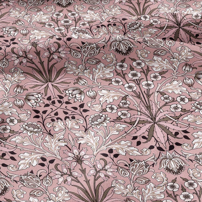 100% LINEN Fabric William Morris Hyacinth pink print - British linen floral upholstery home textile Victorian fabrics navy blue 3252