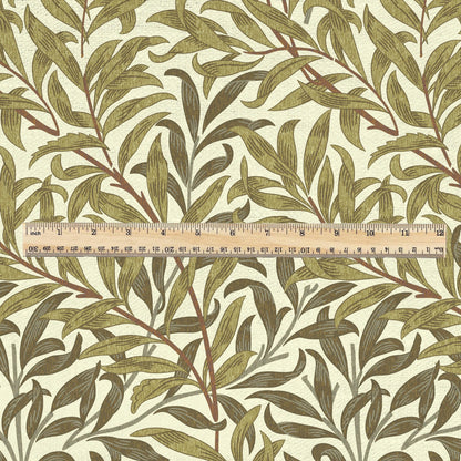 William Morris Willow Bough  100% LINEN Fabric - British linen floral upholstery home textile Victorian fabrics khaki 3220