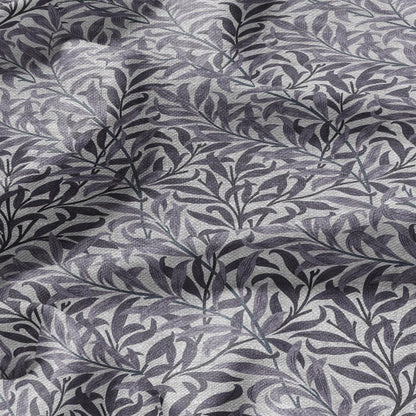 100% LINEN Fabric William Morris Bough Willow - oatmeal natur linen fabric with botanical print - Victorian Art Craft Historical 3186