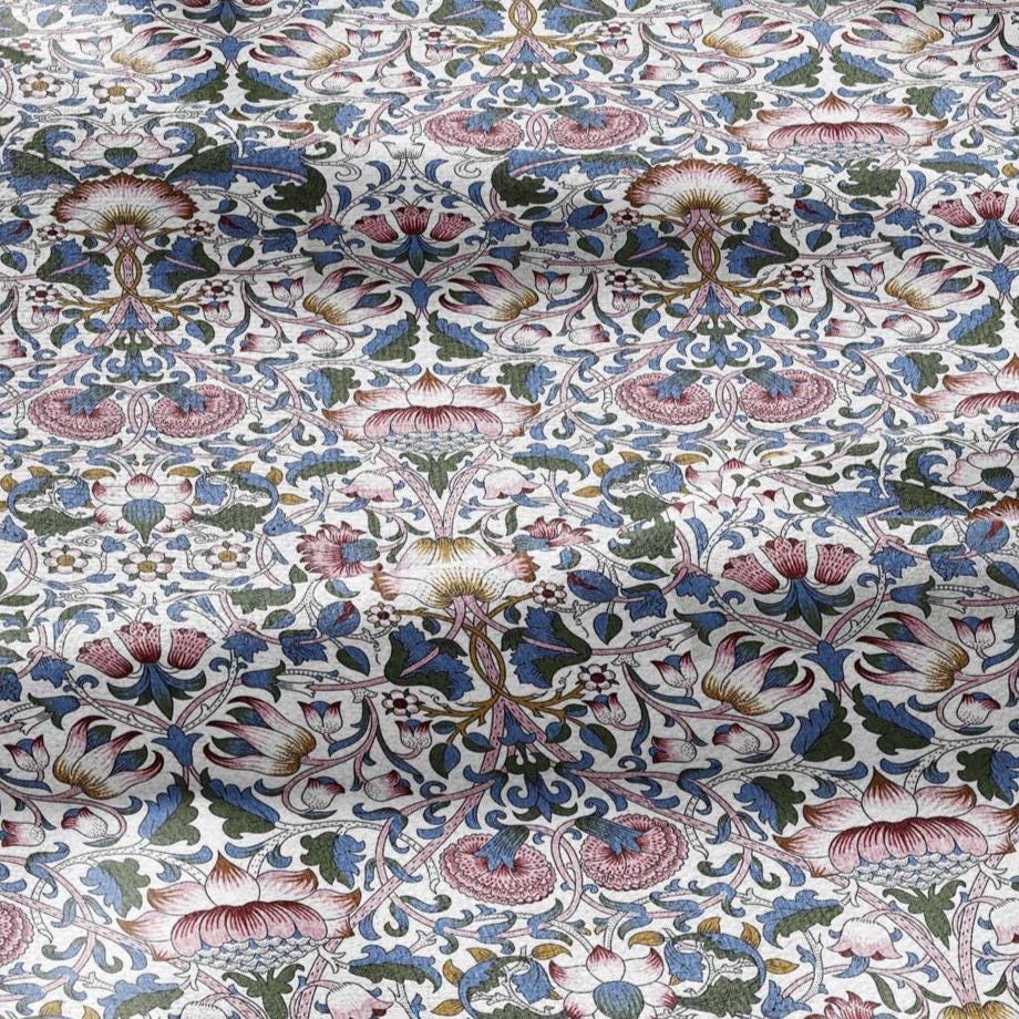 William Morris Lodden print on 100% LINEN - Victorian Art crafts linen Fabric - botanical Historical upholstery home textile