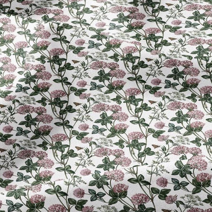 100% linen fabric Clover blossom - floral couture upholstery home textile botanical fabrics 3727