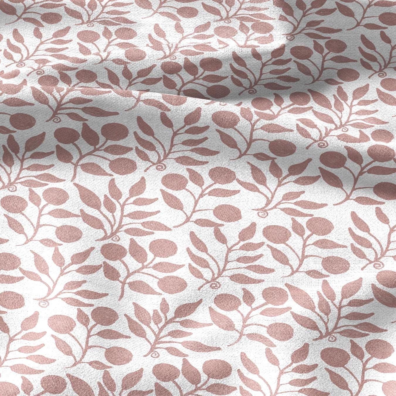 100% LINEN Fabric William Morris Rosehip pink print - British linen floral upholstery home textile Victorian fabrics 3274