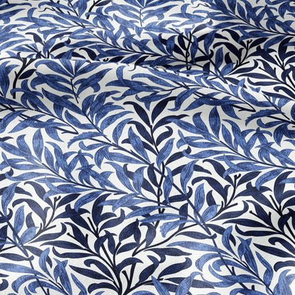 William Morris Willow Bough blue 100% LINEN Fabric - British linen floral upholstery home textile Victorian fabrics 3212