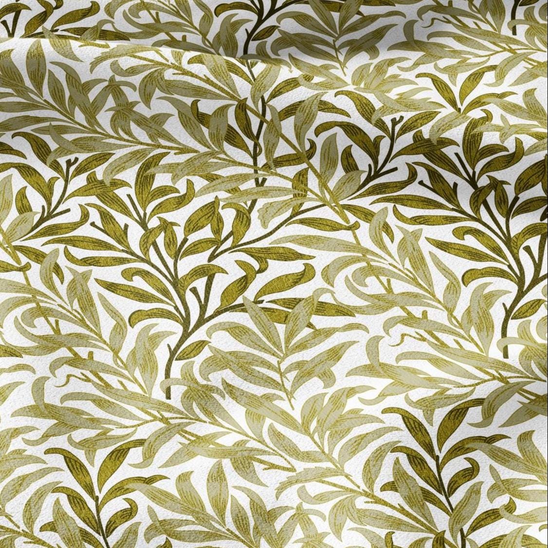 William Morris Willow Bough 100% LINEN Fabric - British linen floral upholstery home textile Victorian fabrics 3177