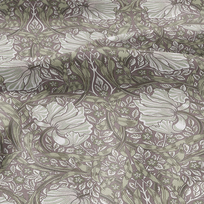 100% LINEN fabric - William Morris Pimpernel beige sage green - British Victorian flax - sewing upholstery home decor or clothing 3806