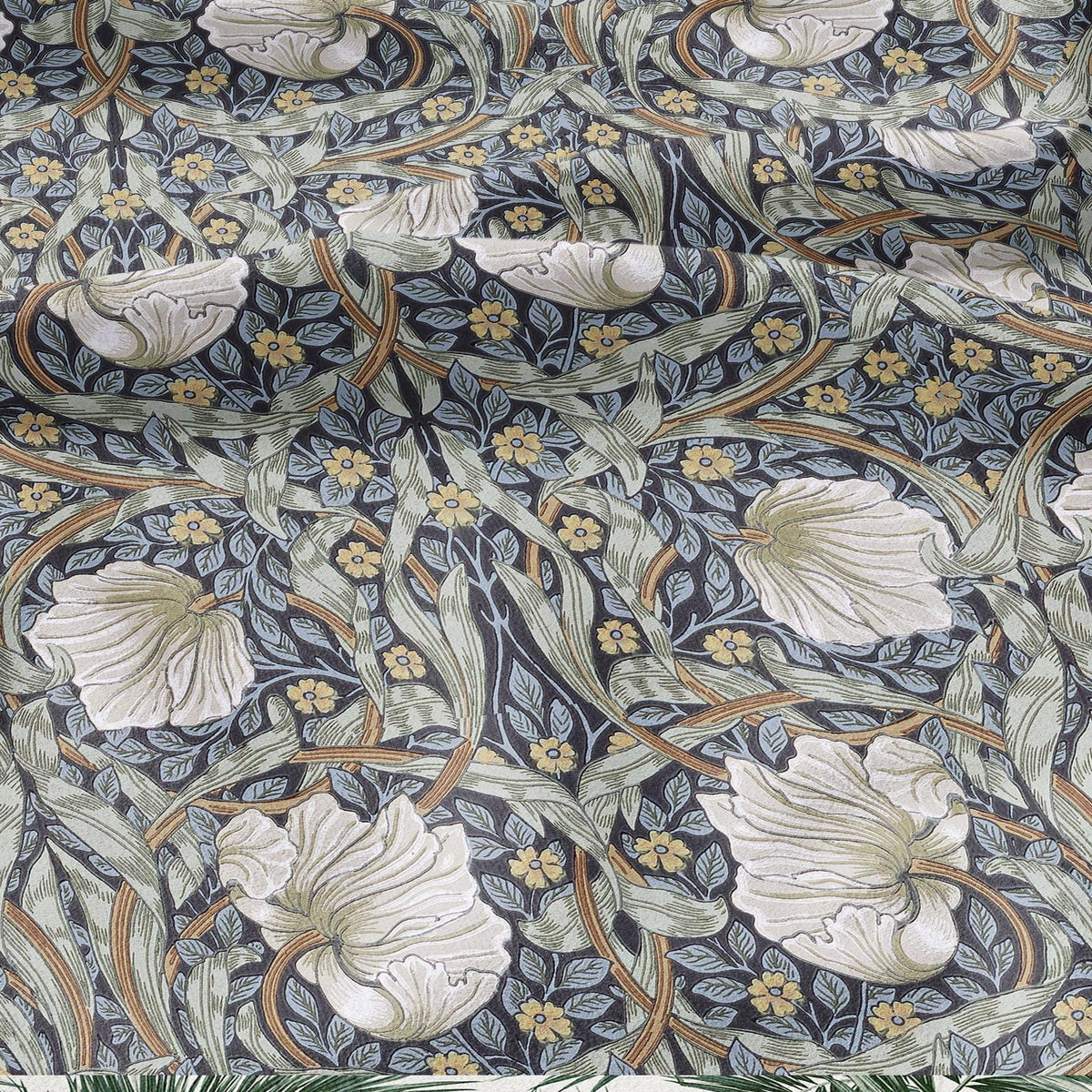 100% LINEN fabric - William Morris Pimpernel - British Victorian flax - sewing upholstery home decor or clothing 3851