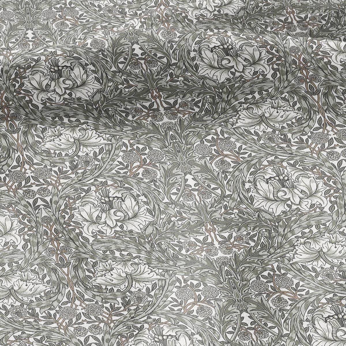 William Morris African Marigold sage green 100% LINEN Fabric - British linen floral upholstery home textile Victorian fabrics 3644