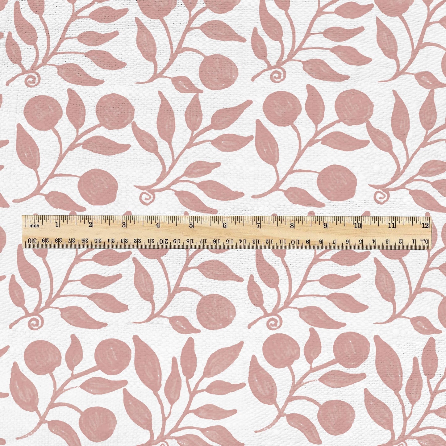 100% LINEN Fabric William Morris Rosehip pink print - British linen floral upholstery home textile Victorian fabrics 3274