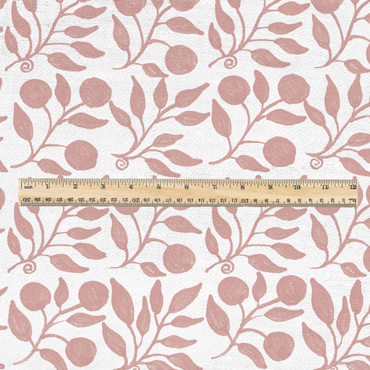 100% LINEN Fabric William Morris Rosehip pink print - British linen floral upholstery home textile Victorian fabrics 3274