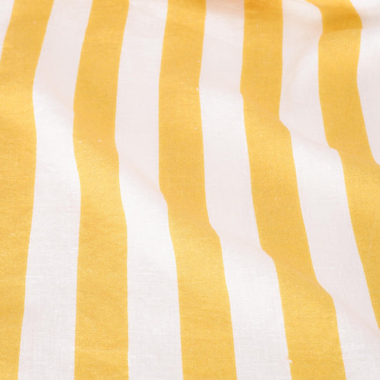 100% LINEN Fabric Maxi striped yellow white Avignon - french linen floral upholstery home textile Victorian fabrics 3351