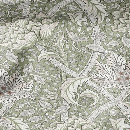 William Morris Windrush green print on 100% LINEN - Victorian Art crafts linen Fabric