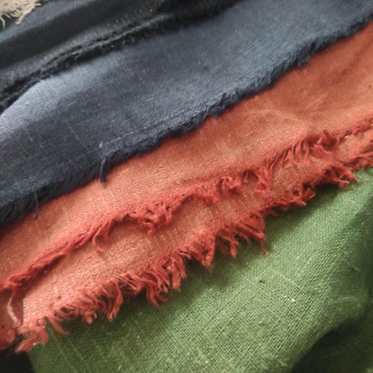 Linen fabric - extra heavy - rustic coarse natural Lithuanian linen - washed natural black red green blue
