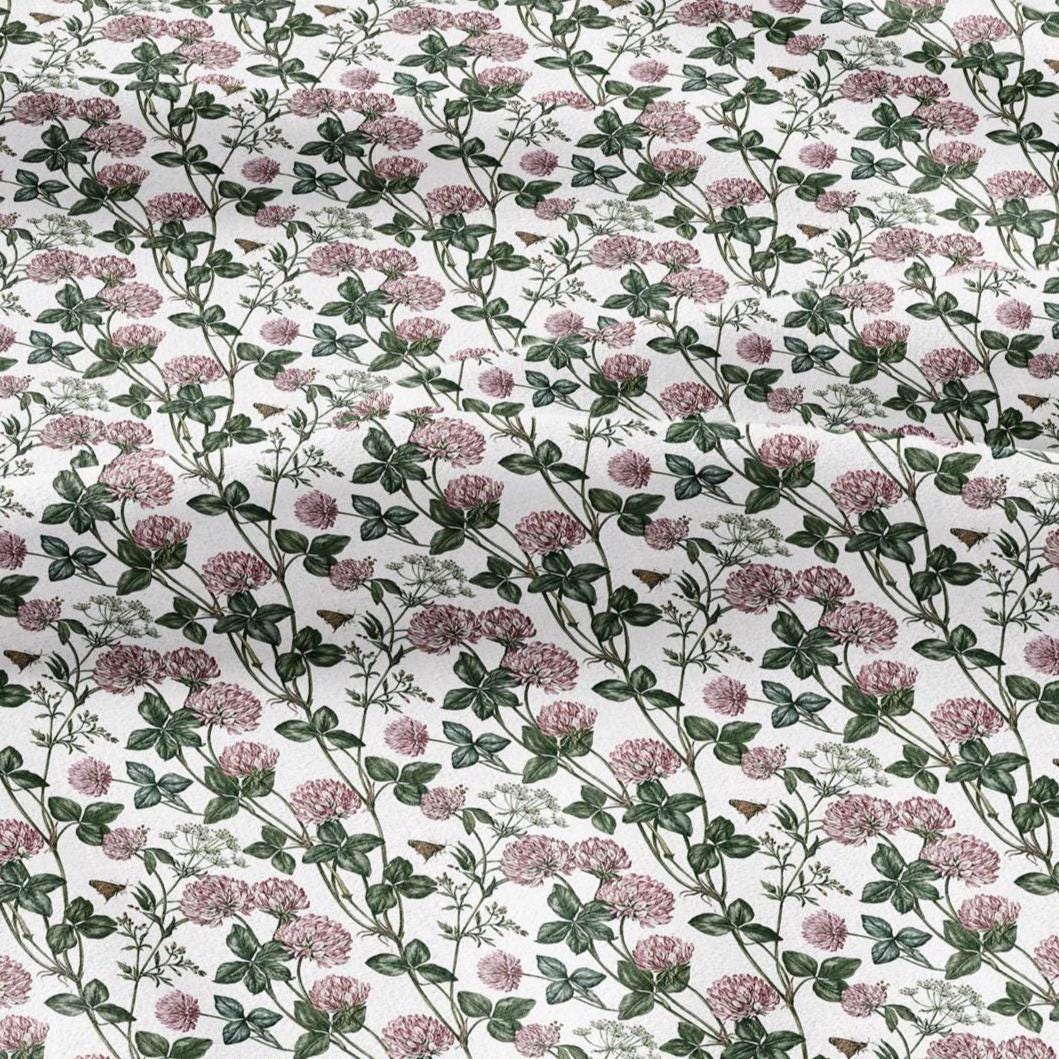 100% linen fabric Clover blossom - floral couture upholstery home textile botanical fabrics 3727