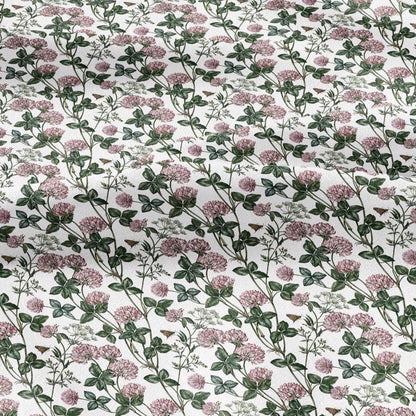 100% linen fabric Clover blossom - floral couture upholstery home textile botanical fabrics 3727