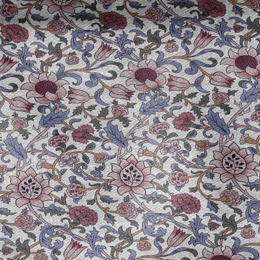 100% linen fabric William Morris Evenlode pink print - Victorian Art crafts - Historical pattern fabric upholstery dress making 2529