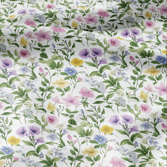 100% LINEN Fabric with colorful flower pattern - linen fabric for upholstery home decor dressmaking clothing sewing LithuanianLinen 2209
