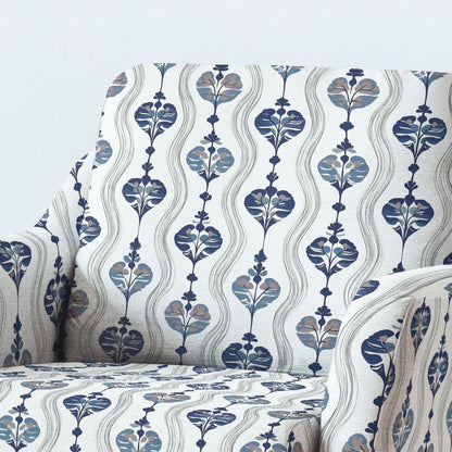 100% LINEN Fabric UPHOLSTERY 12oz - waves stripe print on linen 2256