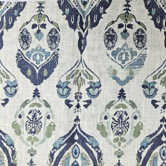 100% LINEN Fabric Indian block print - regency linen abstract fabric for upholstery home decor dress making 2098