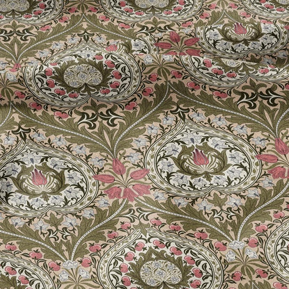 William Morris Eden green print on 100% LINEN - Victorian Art crafts linen Fabric - botanical Historical upholstery home textile