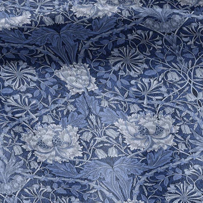 100% linen fabric William Morris Honeysuckle blueprint - Victorian Art crafts - Historical pattern fabric upholstery dress making 3278