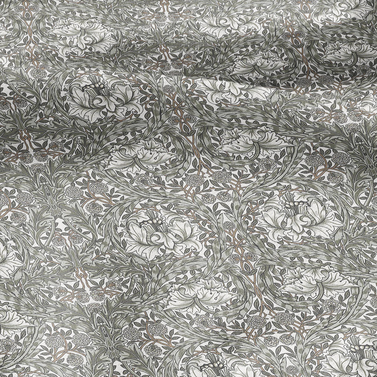 William Morris African Marigold sage green 100% LINEN Fabric - British linen floral upholstery home textile Victorian fabrics 3644