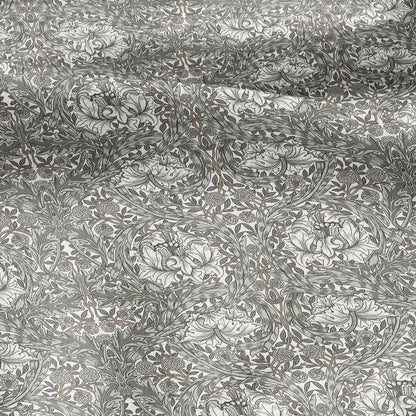 William Morris African Marigold sage green 100% LINEN Fabric - British linen floral upholstery home textile Victorian fabrics 3644