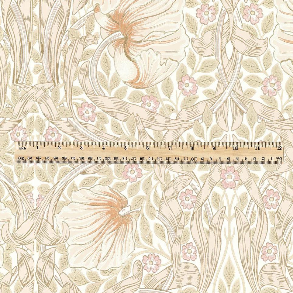 100% LINEN fabric - William Morris Pimpernel beige - British Victorian flax - sewing upholstery home decor or clothing 3848