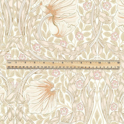 100% LINEN fabric - William Morris Pimpernel beige - British Victorian flax - sewing upholstery home decor or clothing 3848