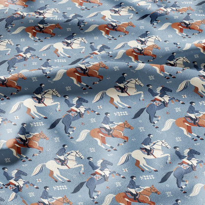 100% LINEN Fabric Ascot horse race linen -blue white red fabric for upholstery home decor dress making 3007