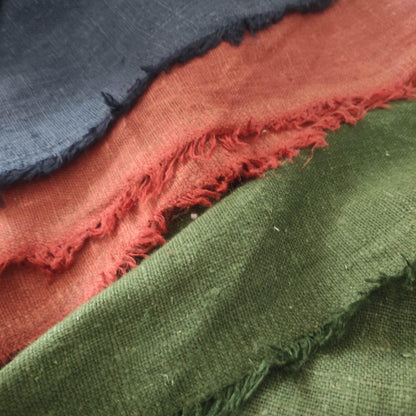 Linen fabric - extra heavy - rustic coarse natural Lithuanian linen - washed natural black red green blue