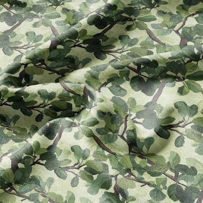 100% LINEN Fabric greenery floral - Fig tree leaves botanical for upholstery dressmaking curtains home textile Art Nouveau 2172