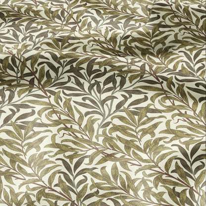 William Morris Willow Bough  100% LINEN Fabric - British linen floral upholstery home textile Victorian fabrics khaki 3220