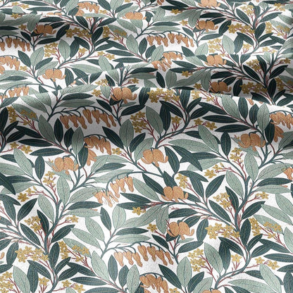 100% linen fabric Bleeding Hearts print - Vintage modern floral botanical pattern 3391