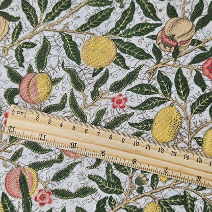 100% linen fabric with William morris Pomegranate print -Art crafts Victorian flax fabric upholstery heavy or medium dressmaking 2742