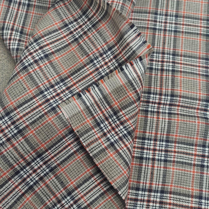 Premium Linen Gingham Fabric in brown black white |  multicolor check T124