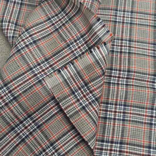 Premium Linen Gingham Fabric in brown black white |  multicolor check T124