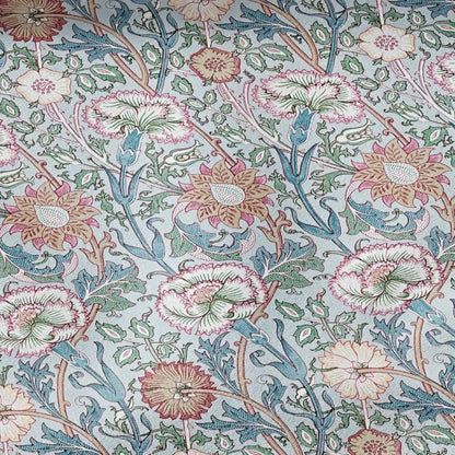 100% LINEN Fabric William Morris Pink and Rose print - Modern vintage botanical - hVictorian Art Craft  3141