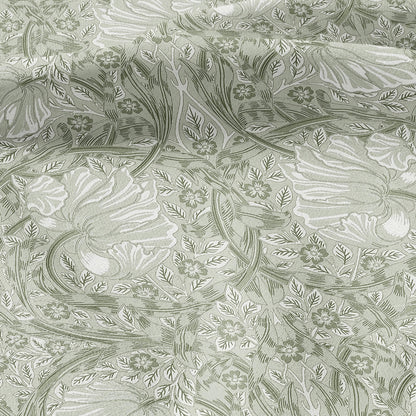 100% LINEN fabric - William Morris Pimpernel light green - British Victorian flax - sewing upholstery home decor or clothing 3807